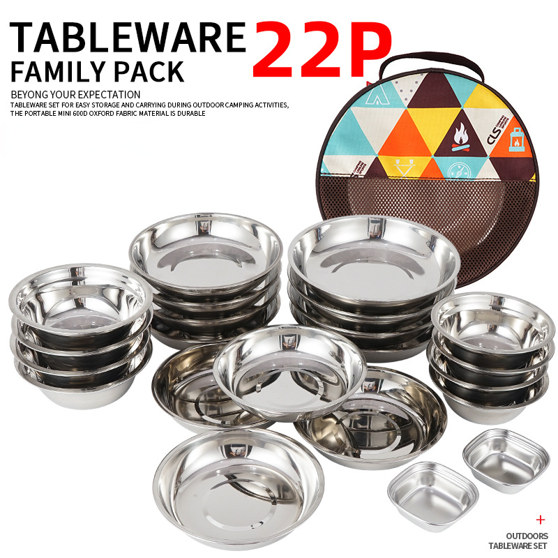 ชุดจานอาหารแบบพกพาสำหรับทำอาหา - Camping Cooking Dining Set บทวิจารณ์และราคา
