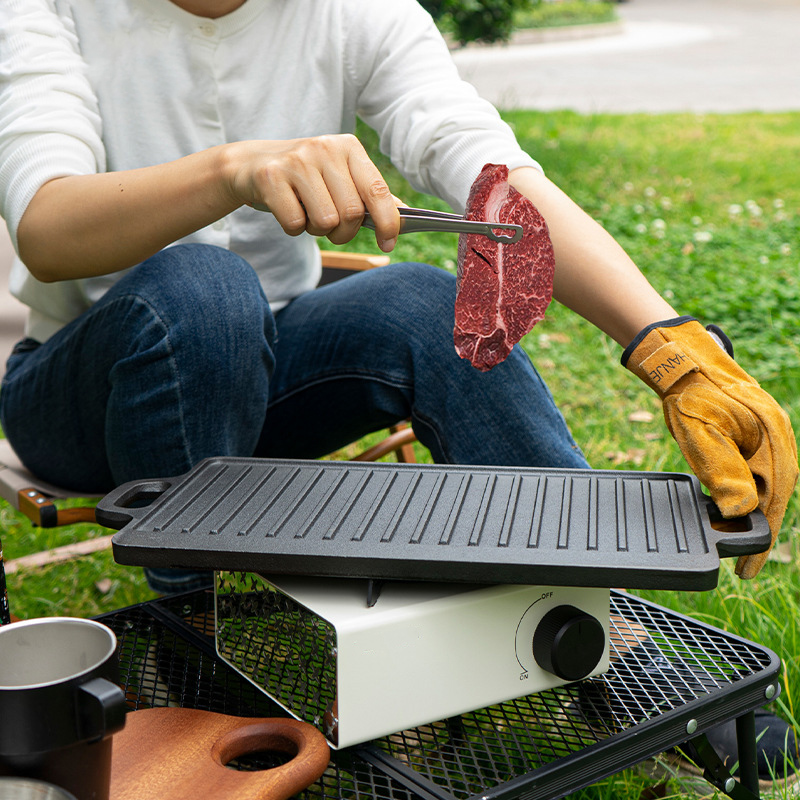 กระทะเหล็กหล่อสองด้านสำหรับตั้ - Camping Cooking Flat Top บทวิจารณ์และราคา